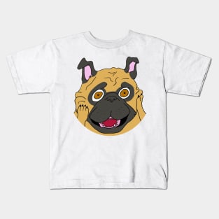 Cartoon Surprised Pug Kids T-Shirt